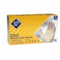 The Safety Zone GRDR-1T, Latex Disposable Gloves, 4 mil Palm, Latex, Powdered, M, 100 PK, Natural SZNGRDRMD1T